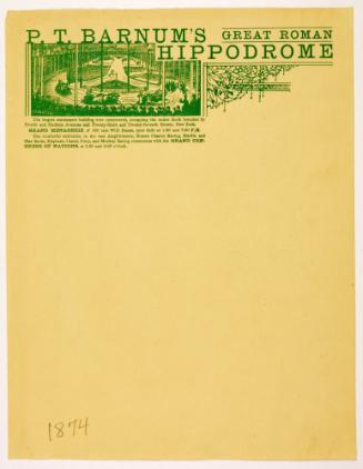 Letterhead from P.T. Barnum's Great Roman Hippodrome