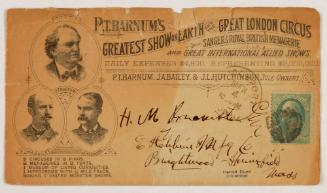 Envelope from P.T Barnum's Greatest Show on Earth and the Great London Circus