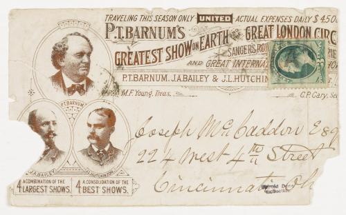 Envelope from P.T Barnum's Greatest Show on Earth and the Great London Circus