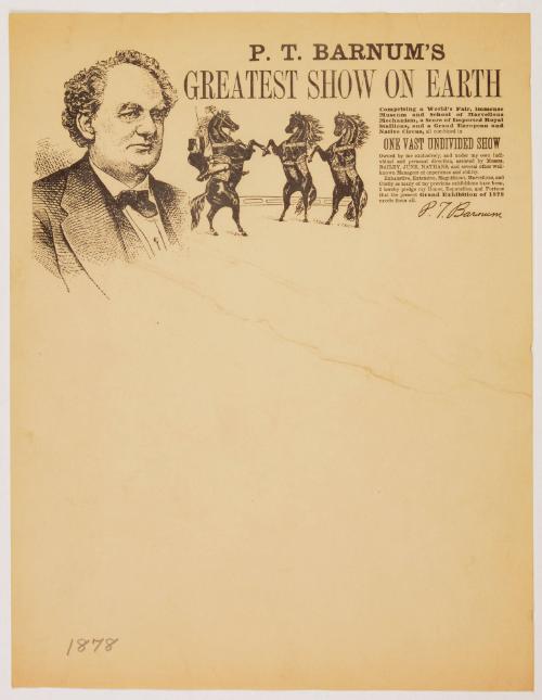 Letterhead from P.T Barnum's Greatest Show on Earth