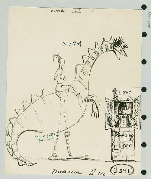 Dinosaur and Peeping Tom