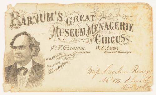Envelope from Barnum's Great Museum, Menagerie, and Circus
