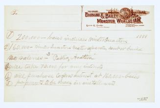 Unknown list regarding costs