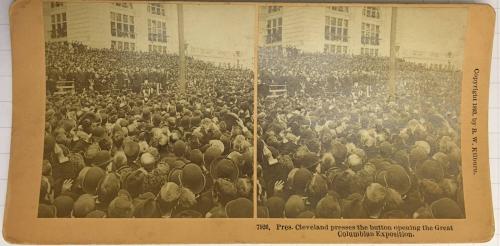 7926. Pres. Cleveland presses the button opening the Great Columbian Exposition