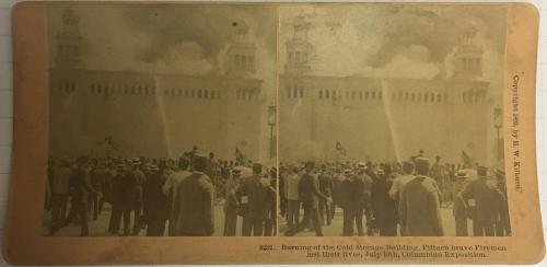8232. Burning of the Cold Storage Building, Fifteen brave Firemen lost their lives, July 10th, Columbian Exposition