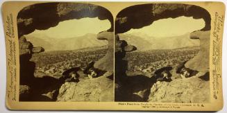 Pike's Peak from Peephole, Garden of the Gods, Colorado U.S.A.