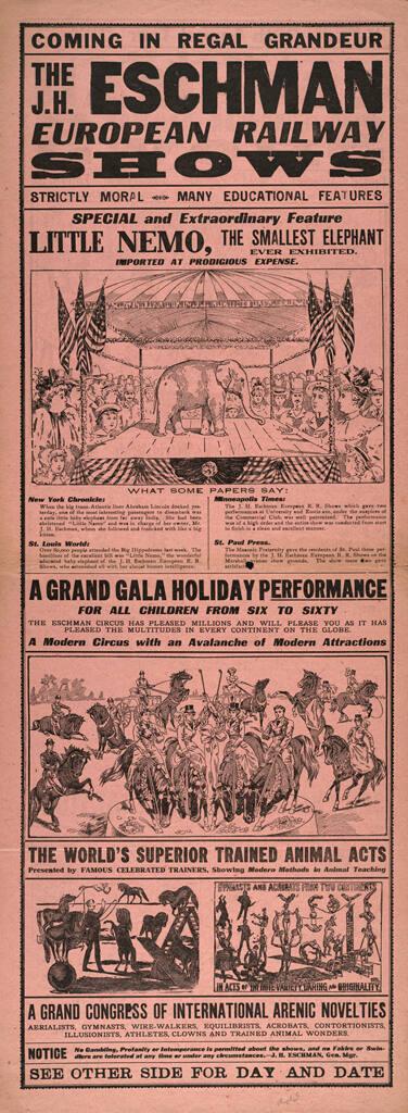 The J.H. Eschman World's United Railway Shows: 39th Annual Tour