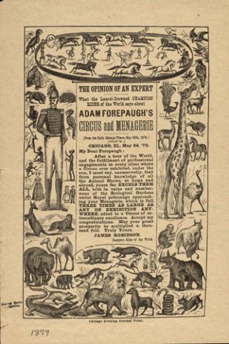 Print of Letter from James Robinson to Adam Forepaugh