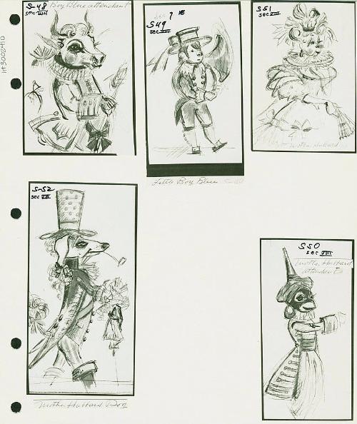 Court of Mother Goose--Boy Blue and Mother Hubbard with Attendants
