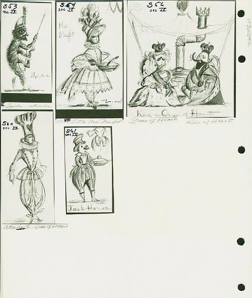 Court of Mother Goose--Miss Muffett & Spider, King & Queen of Hearts, Jack Horner