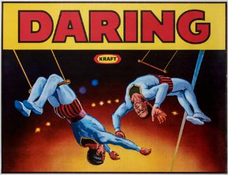 Promotional Circus poster with Kraft Logo: DARING (Trapeze)
