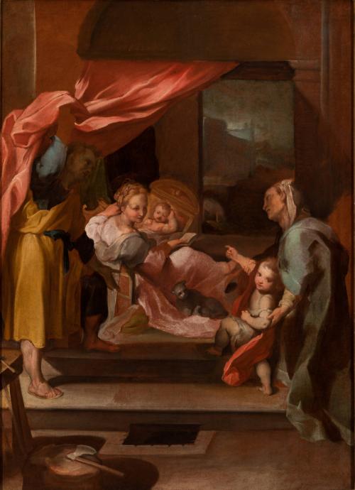 Copy after Barocci’s Holy Family with Saints Elizabeth and John, also known as the Madonna della Gatta
