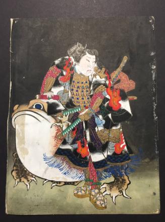 Actor in the role of Tenjiku Tokubei and the giant toad