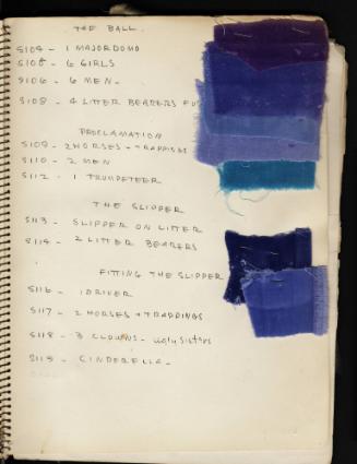 Swatches for Cinderella:  The Ball, Proclamation, The Slipper, and Fitting the Slipper