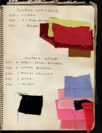 Swatches for Sinbad the Sailor and the Aladdin Group
