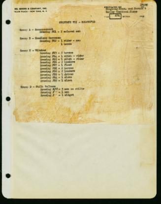 Index Page - Squence VII - Hallowe'en
