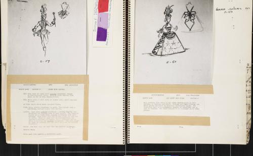 Sketches and Swatches for 8 Girl Dancers and 6 Betsy Ross Girls