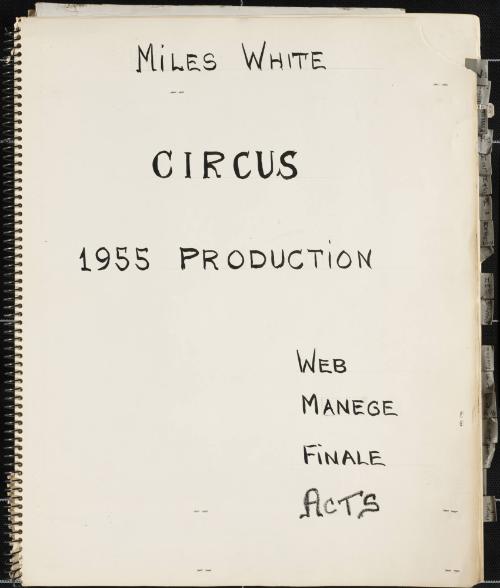 Production Notebook for Web, Manege, Finale and Acts--1955