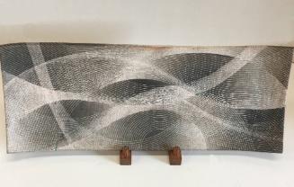 Rectangular platter with textile pattern
