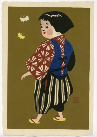 Child with two Butterflies