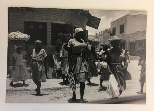 Women on bustling streets, Haiti