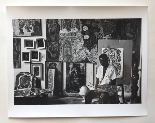 Painter in his studio, Cuba