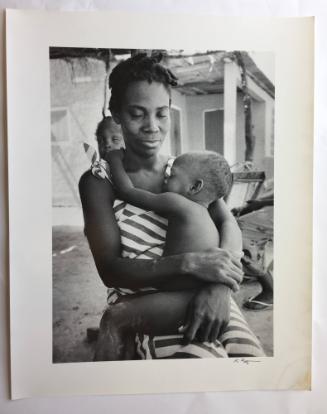 Voodoo woman and children, Haiti