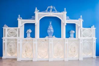 SN11484, Sideboard with Blue China, after installation and reworking 2017 