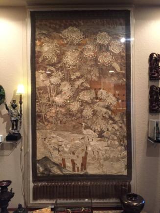 Wall hanging with chrysanthemum and birds