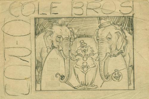 Cole Bros.: Clown and Elephants