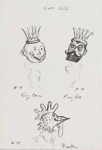 King Comus, King Rex and Rooster Flase Heads