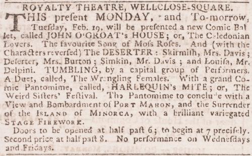 ROYALTY THEATRE, WELLCLOSE-SQUARE