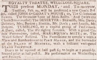 ROYALTY THEATRE, WELLCLOSE-SQUARE