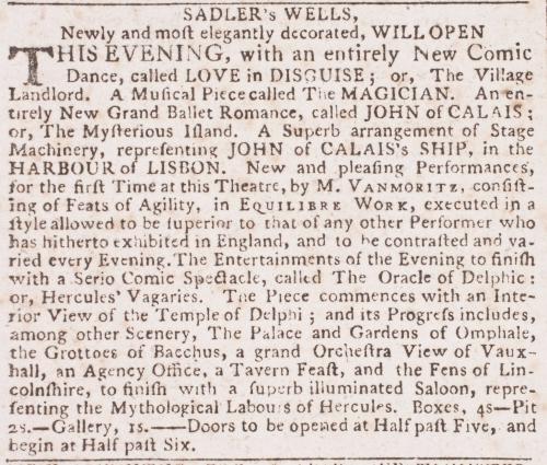 SADLER's WELLS.