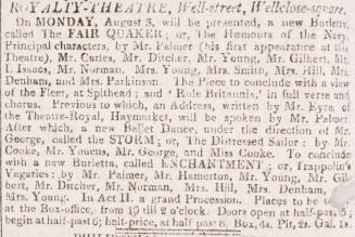 ROYALTY-THEATRE, Well-street, Wellclose-square.
