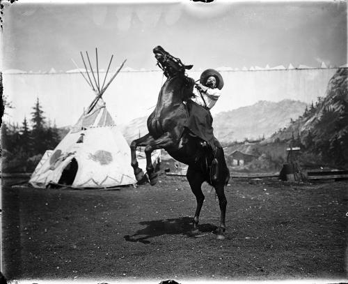 May Lillie on Rearing Horse