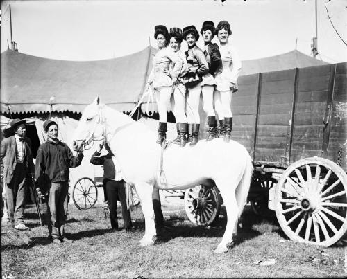 Dallie Julian Ledgett and four other Equestrians Standing on Horseback