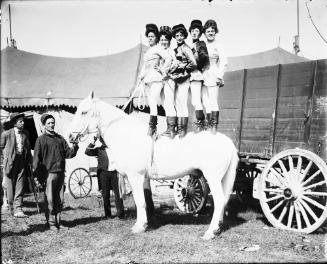 Dallie Julian Ledgett and four other Equestrians Standing on Horseback