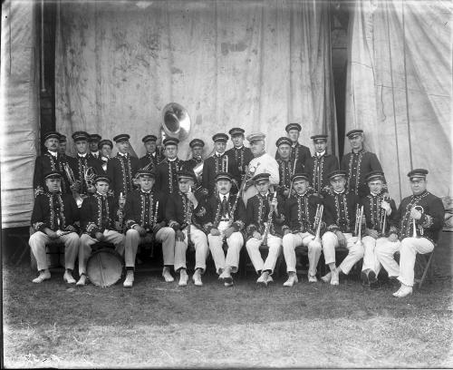 Portrait of Eddie Woeckener, Bandleader, and the Al G. Barnes Circus Band