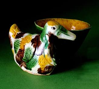 Water pot in the form of a duck with a lotus leaf