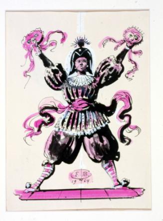 Asolo Theatre Insignia:  Costumed Male Figure