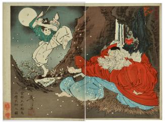 Shanaō (Yoshitsune) Learning Martial Arts from the Tengu King on Mount Kurama, from the series Yoshitoshi Manga