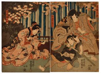 Unidentified actors in the roles of Kazama Hachirō, Oguri Kaneuji, and  Manchō’s daughter Okoma