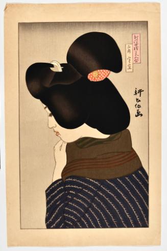 February, Cold Skies, from the series Comparison of New Ukiyo-e Beauties