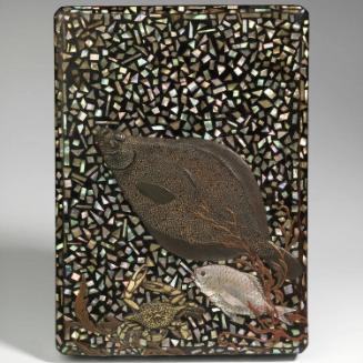 Writing box (suzuribako) with aquatic design