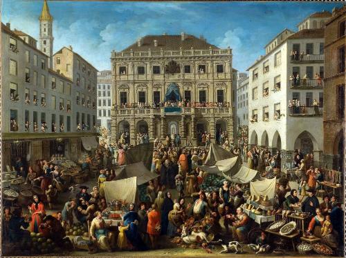 Drawing of the Lottery in the Piazza delle Erbe in Turin