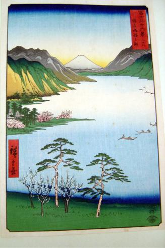 Lake Suwa in Shinano Province, from the series Thirty-six Views of Mount Fuji
