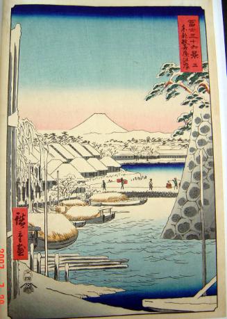 Riverbank at Sukiya in Edo, from the series Thirty-six Views of Mount Fuji