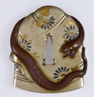 Tsuba in the form of a Snake Wrapped around a Temple Bell (Dōjōji)