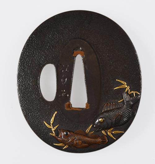 Tsuba with Design of Fish